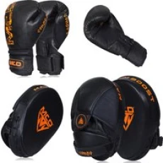 MCD Combo Boxing Gloves and Pads Black 10oz