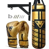 MCD Kids Boxing Gloves and Punching Bag Set with Bracket Gold 6oz