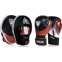 MCD Ron Series Boxing Gloves and Pads Black 10oz