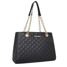 MEDIUM Chain Shoulder Bag for Women Hobo Handbags Tote Purse, 040black, L