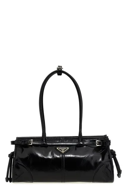 Medium leather handbag - Black
