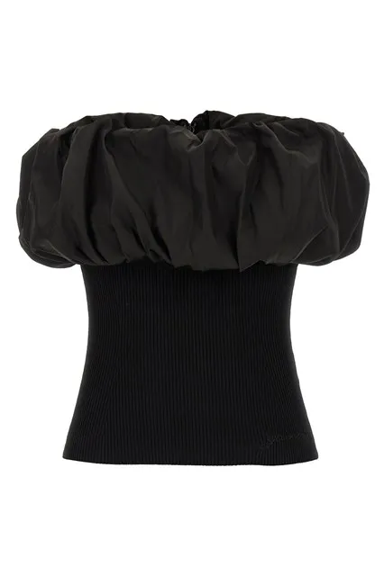 Melange Knit top - Black