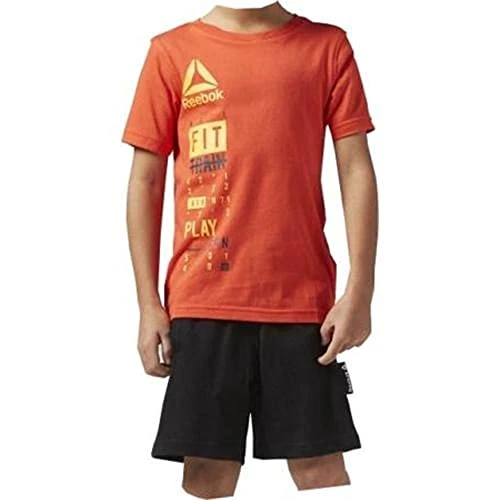 Men B ES Set Short Sleeve T-shirt - Orange/CAROTE, Size 5T