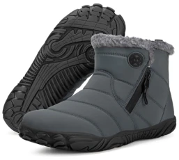 Men Barefoot Winter Boots Fur Lined Ankle Snow Booties Warm Slip On Water-resistant Wide Toe Boots Shoes Size Grey 11UK=46 Men Barefoot Winter Boots Fur Lined Ankle Snow Booties Warm Slip On Water-resistant Wide Toe Boots Shoes Size Grey 11UK=46