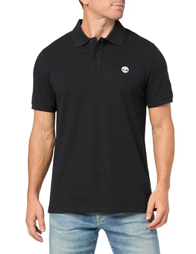 Men Basic Polo T-Shirt, Black, XL