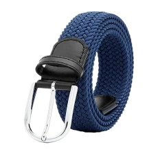 Men Belts, Elastic Braided Stretch Belt with Covered Leather Buckle, for Men's Jeans, Trouser Belts 