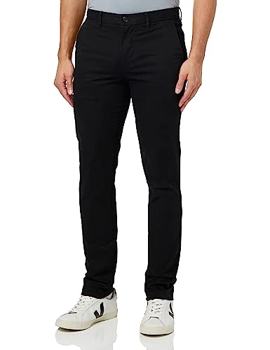 Men Bleeker Chino 1985 Pima Cotton Trousers, Black (Black), 34W / 32L