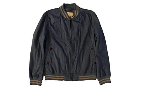 men blue pima cotton bomber varsity style jacket coat Ollit-D 50239871 Medium 38R