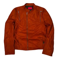 men brown gold copper fitted bomber biker jacket coat - Barik 50227653 XL
