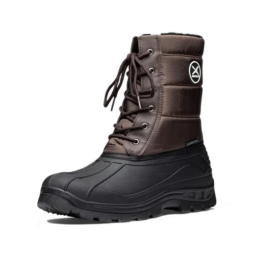 Men channel winter boots Snow shoe, coffee, 9