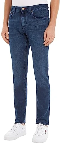 Men Core Straight Denton Jeans Stretch, Blue (Bridger Indigo), 33W / 32L