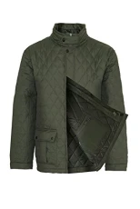 Men Country Estate Padstow Diamond Quilt Lined Coat Olive M Men Country Estate Padstow Diamond Quilt Lined Coat Olive M