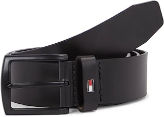 Men Denton Matte 3.5 Belt Leather, Black (Black), 90