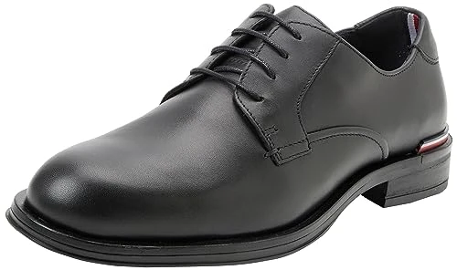 Men Derby Shoes Core Leather, Black (Black), 8 UK