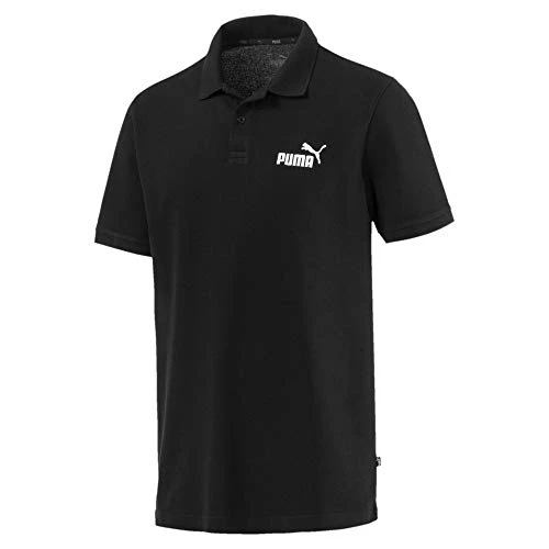 Men ESS Pique Polo T-Shirt - Peacoat/Cat, Medium Black