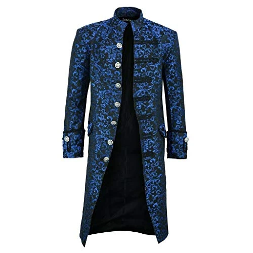 Men Jacket Button Fashion Steampunk Vintage Tailcoat Jacket Gothic Frock Uniform Coat