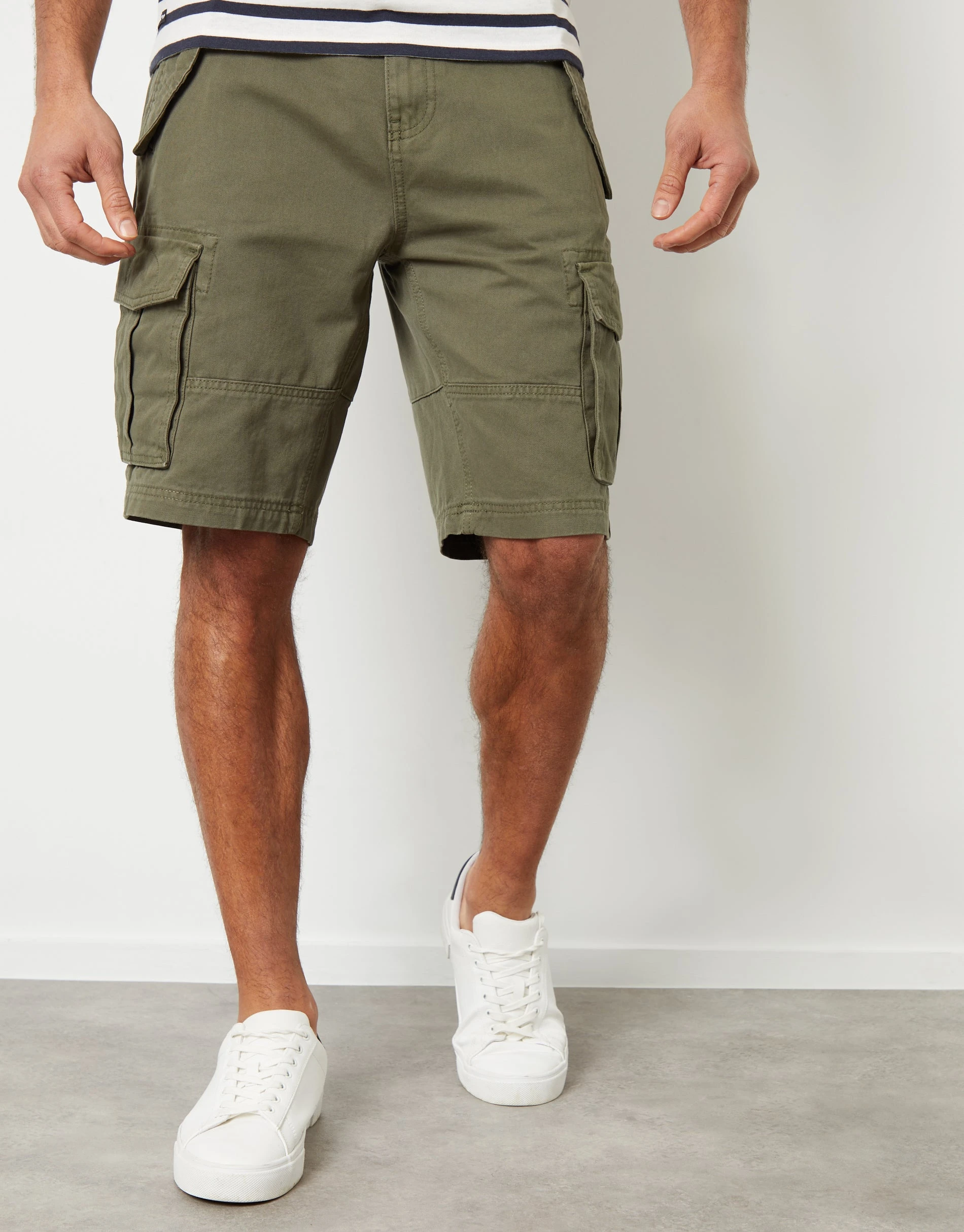 Men' Khaki Cotton Utility Cargo Shorts