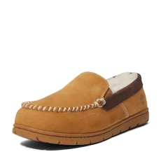 Men Mendon Peak Shearling Venetian Moccasin Slipper with Nubuck Mule, Wheat, 12.5 UK