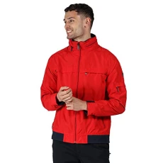 Men Montel' Breathable Lightweight Bomber With Concealed Hood Jackets Waterproof Shell - True Red, Medium Men Montel' Breathable Lightweight Bomber With Concealed Hood Jackets Waterproof Shell - True Red, Medium