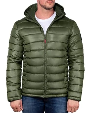 Men Quilted Jacket Casual Calender Kaki L Men Quilted Jacket Casual Calender Kaki L