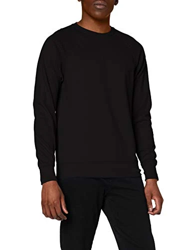 Men Raglan Lightweight Sweater, Black (Black), Large