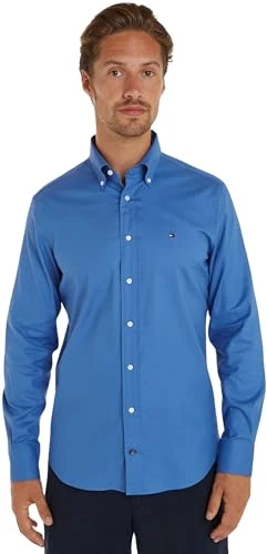 Men Shirt Oxford Regular Fit Long-Sleeve, Blue (Shirt Blue), 45