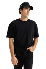Men Short Sleeve Crew Neck Oversized T-Shirts 100% Cotton – Men Oversized Crew Neck Tshirts for Casual Wearing - Short Sleeve Loose Fit Multipack T- Shirts for Men(Black,XS)