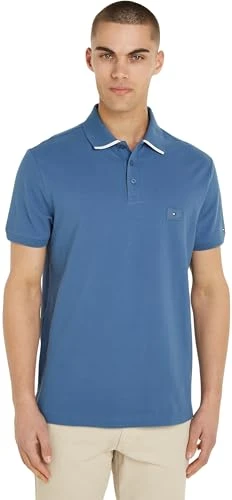 Men Short-Sleeve Polo Shirt Regular Fit, Blue (Blue Coast), S