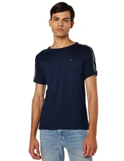 Men Short-Sleeve T-Shirt Crew Neck, Blue (Navy Blazer), XL