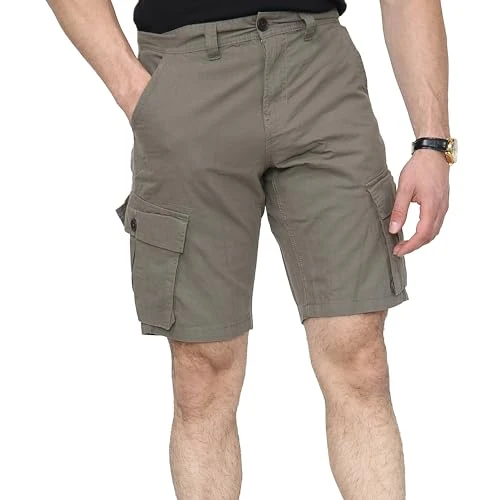 Men Shorts Cargo Shorts Knee Length - Classic Fit 100% Cotton Men’s Summer Casual Chino Shorts wit