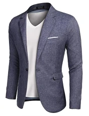 Men Slim Fit Suits Casual Lightweight Blazer Jackets One Button Tuxedos Blue Men Slim Fit Suits Casual Lightweight Blazer Jackets One Button Tuxedos Blue