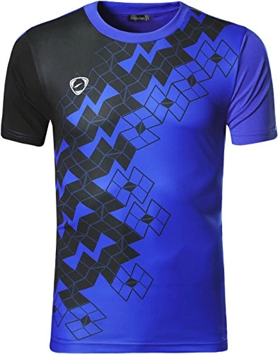 Men Sport Tee Shirt Tshirt T-Shirt Short Sleeve Tops Tennis Golf Bowling LSL111 Blue L