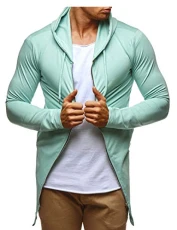 Men Sweat Jacket Hoodie LN-6366 Mint Large Men Sweat Jacket Hoodie LN-6366 Mint Large