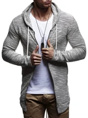 Men Sweat Jacket Hoodie LN-8123 Grey XX-Large Men Sweat Jacket Hoodie LN-8123 Grey XX-Large
