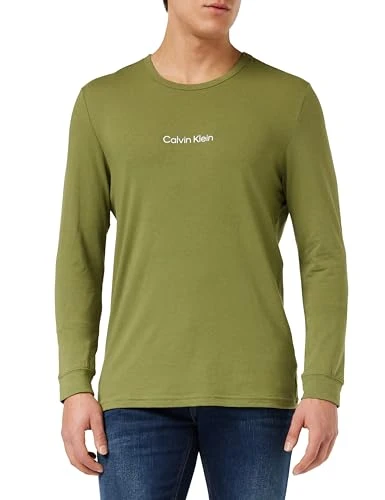 Men Sweatshirt L/S Crew Neck no Hood, Multicolor (Olive Branch), S