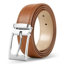 Men Tan Leather Belt Gift Box Set