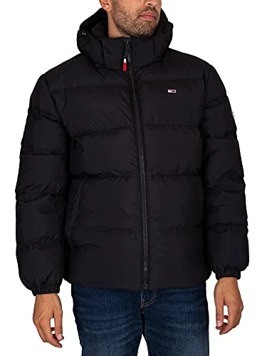 Men TJM Essential Down-Filled Jacket Winter, Black (Black), M