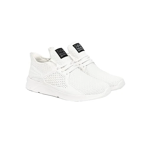 Men Trainers Lace up Gym Fitness Sports Lightweight UK Shoes White - StonerockMVE 9 UK