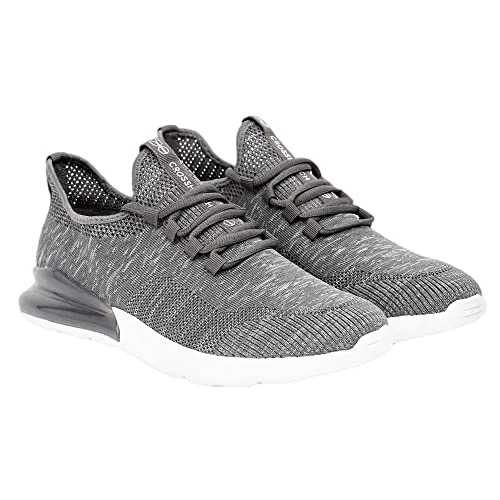 Men Trainers Lace up Sport Fitness Gym Lightweight UK Shoes Grey - Smitlay 9