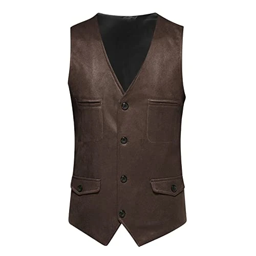 Men Vest Sleeveless V Neck Business Slim Fit Suit Tweed Fashion Waistcoat standard-fit Waistcoat Vest Big And Tall v neck Mens Blazer Slim Fit One Button Suits Jacket date Waistcoat
