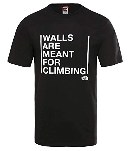 Men Walls are for Climbing Short Sleeve T-Shirt - Tnf Black, Small