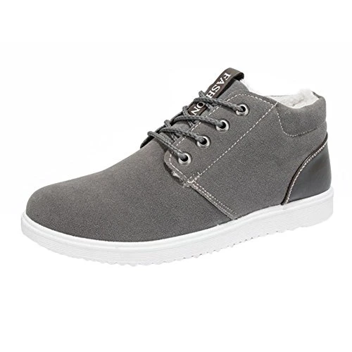 Men Winter Sneaker Low-Top Flat Trainers Lace-up Ankle Boots Warm Lining Casual Outdoor Sports Shoes