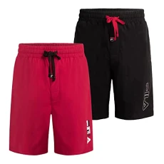 Men's 100% Brushed Jersey Pajama Night Sleep Short, Various Pack Size Options (Single Pack or 2 Pack), 2-pack - Red and Black, Medium Men's 100% Brushed Jersey Pajama Night Sleep Short, Various Pack Size Options (Single Pack or 2 Pack), 2-pack - Red and Black, Medium