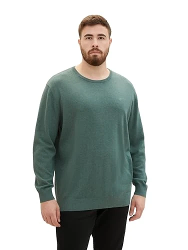 Men's 1024149 Plus Size Jumper, 32619-Green Dust Melange, 4XL