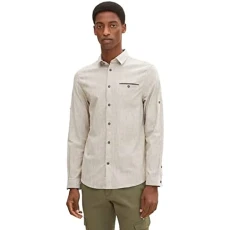 Men's 1029813 Shirt, 29054-Olive Pinstripe, M