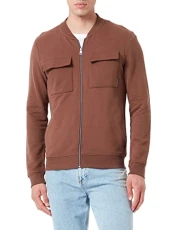 Men's 1032772 Sweat Bomber Jacket, 15037 Light Wood Brown, XL Men's 1032772 Sweat Bomber Jacket, 15037 Light Wood Brown, XL