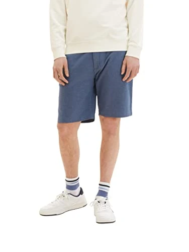 Men's 1034978 Regular fit chino Bermuda shorts with stretch, 31053-Navy Blue White Yarn Dye, XS