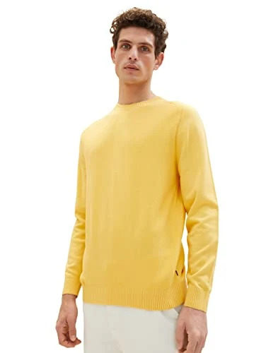 Men's 1036878 Basic Knitted Jumper, 16719-Corn Yellow, L