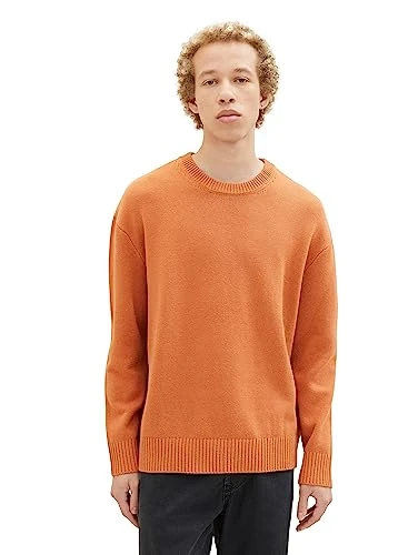 Men's 1038266 Loose fit crew-neck knitted jumper, 32247-soft Autumn Rust, XL