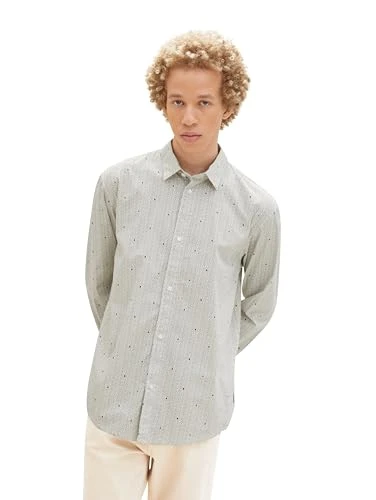 Men's 1038787 Shirt, 33932-White Grid Shape Print, XL